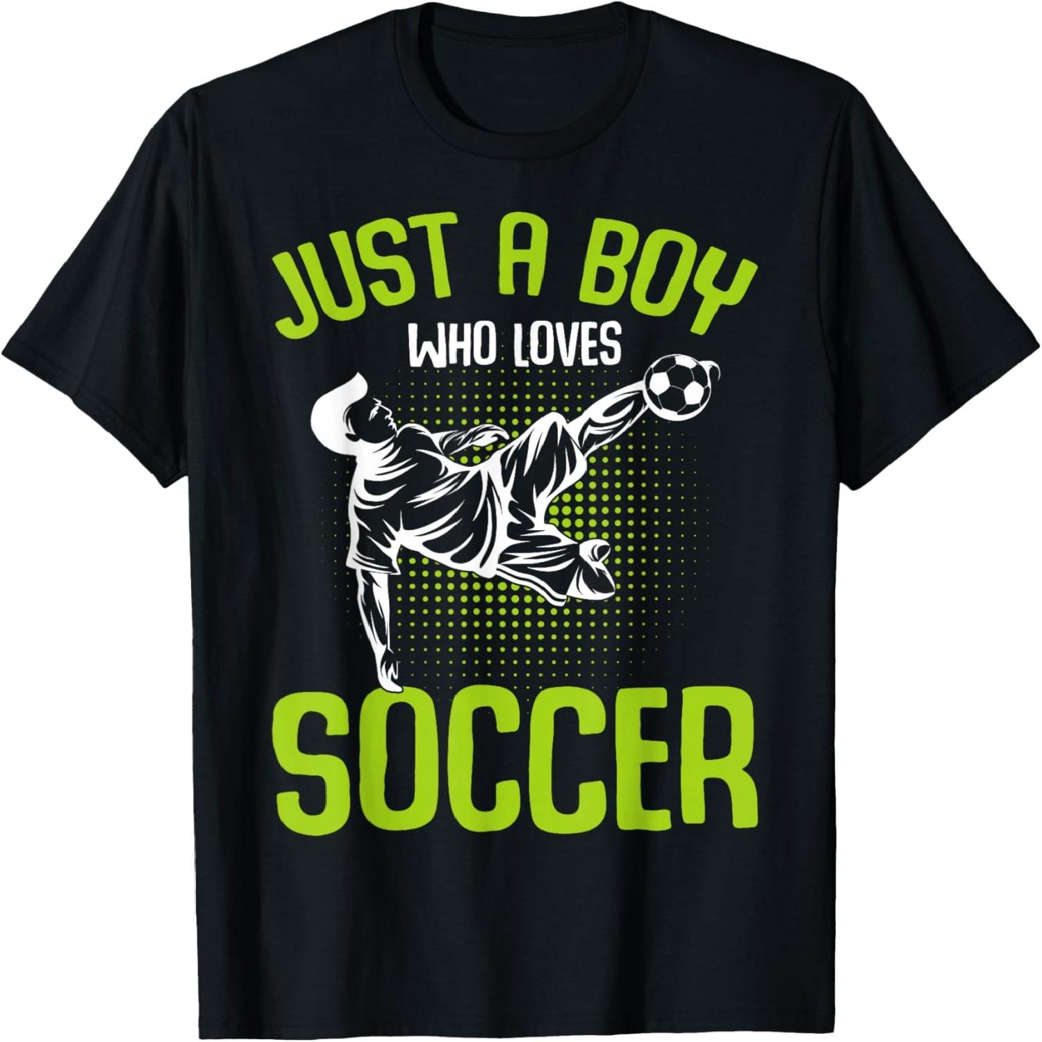 Just A Boy Who Loves Soccer Player Boys Kids T-Shirt S разноцветный