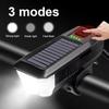 3 Modes Solar Bicycle Light Power Display Bike Front Lamp Mountain Road Bike Front Lamp  Work