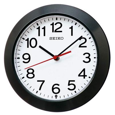 Seiko Clock Black Wall Diameter X KX241K, Analog, Radio-Controlled, Metallic, Clock/Table Clock, Dimensions 20.3cm 4.4cm