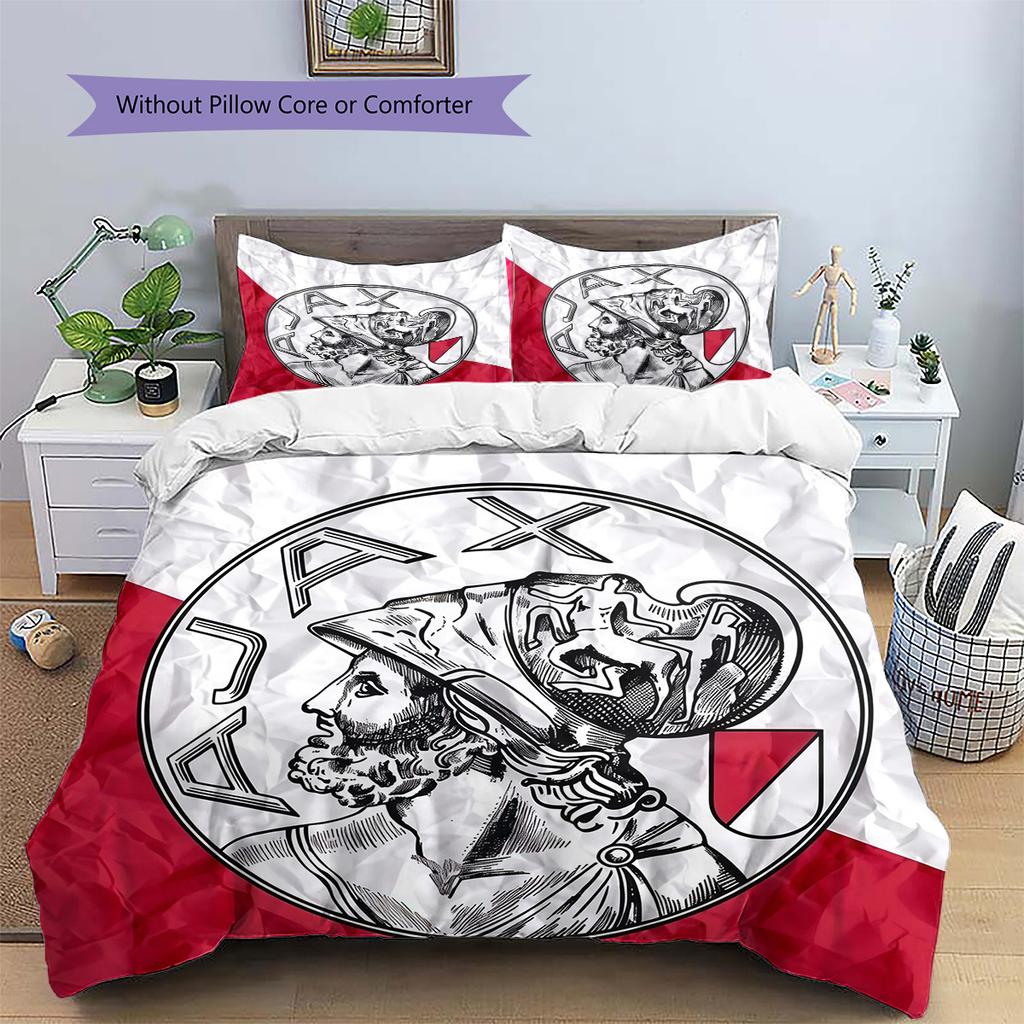 AFC Ajax Pattern Bedding Quilt Set Home Decoration Gift (1 * Duvet Cover + 2 * Pillowcase Without Core)