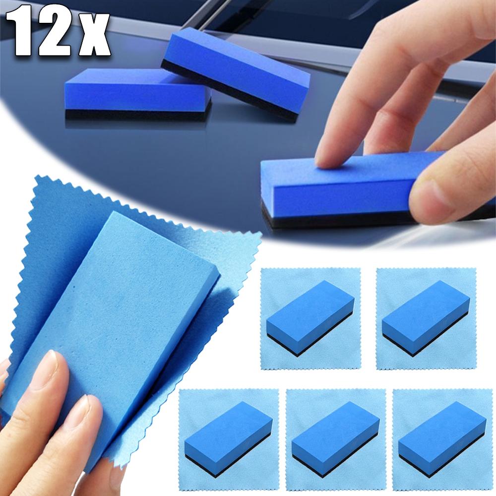 Car Wax Polish Sponge Pad Professional Car Cleaning Coating Sponge Coating Cloth Kit Professional Auto Detailing Polishing Wash