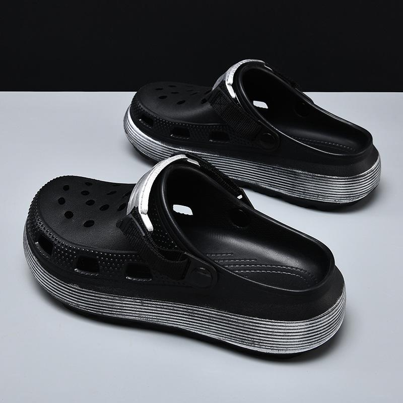 

Мужские туфли с дырочками, новые летние сандалии на толстой подошве, нескользящие, дышащие, для пар, дезодорирующие сандалии 35-36