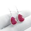 Red Ruby Earring, Teardrop Bezel Earring, 925 Sterling Silver Earring, Birthday Earrings, Light Weight Earrings, Handmade Earrings