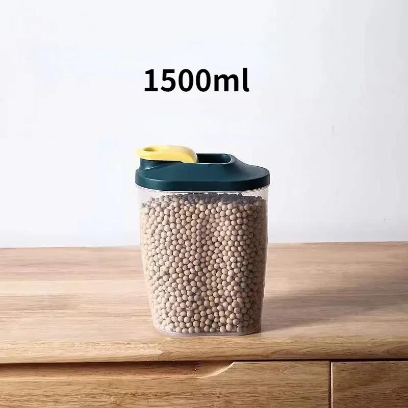 Cereals Sealed Jar 1000/1500ML Large Capacity Sealed Plastic Storage Box Household Dry Food Containe Kitchen Supplies VIE LENTE