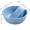 Thickened Plastic Washbasin with Washboard for Laundry and Baby Clothes
