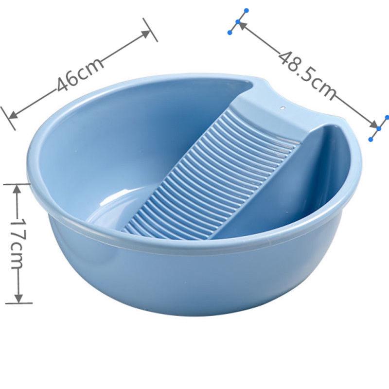 Thickened Plastic Washbasin with Washboard for Laundry and Baby Clothes