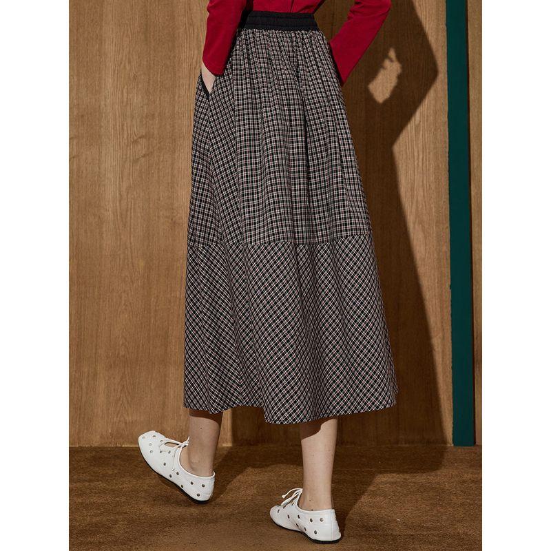 Coolhut2025 Autum Plaid Bud Skirt Women's Casual Versatile Skirt