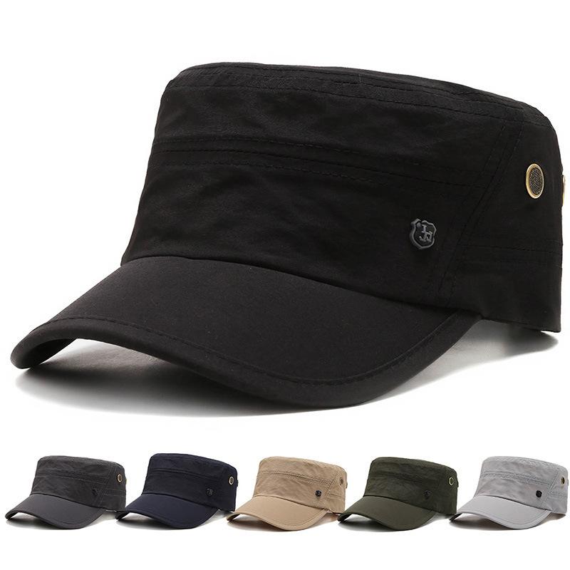 Spring Summer Outdoor Cycling Driving Hiking Fihing Sunhade Breathable Flat Top Military Cool Hat