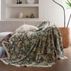 Sofa Handtuch Anti-Katzenkratzer Jacquard Verdickt Blaue Blume Fransen Dicke Sofa Decke