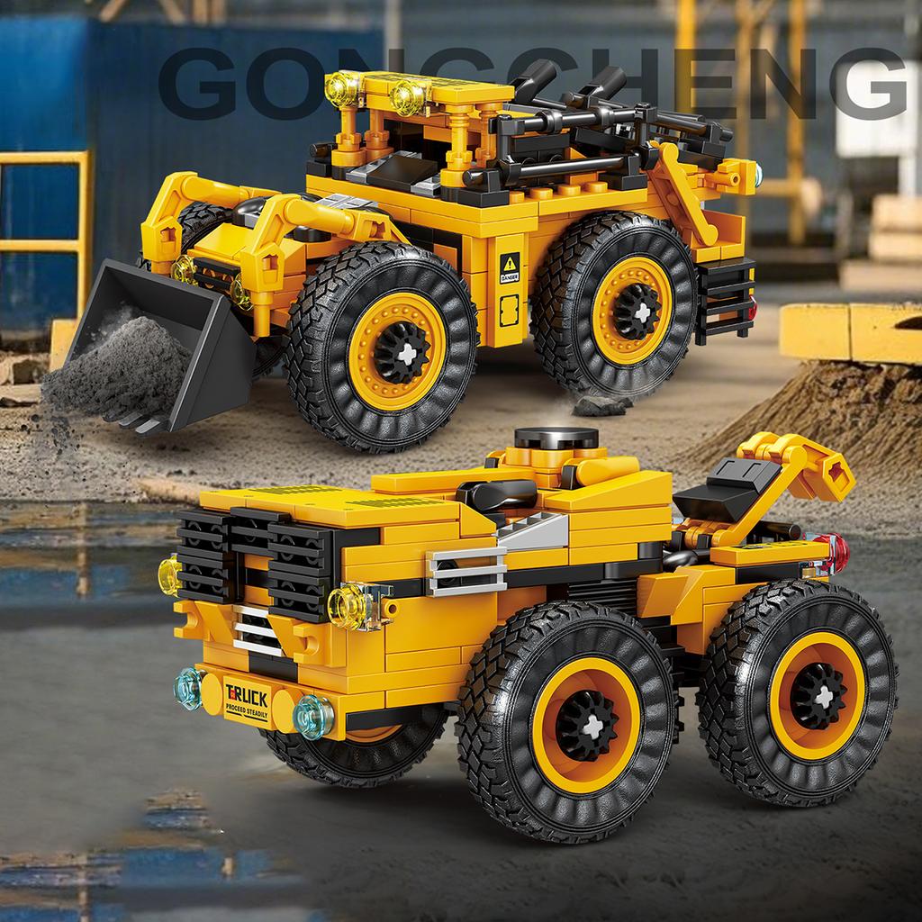 City Construction Engineering Building Kit Tractor Excavator Loader Mining Truck Assistance Vehicle Blocks Toy Collectible Gift