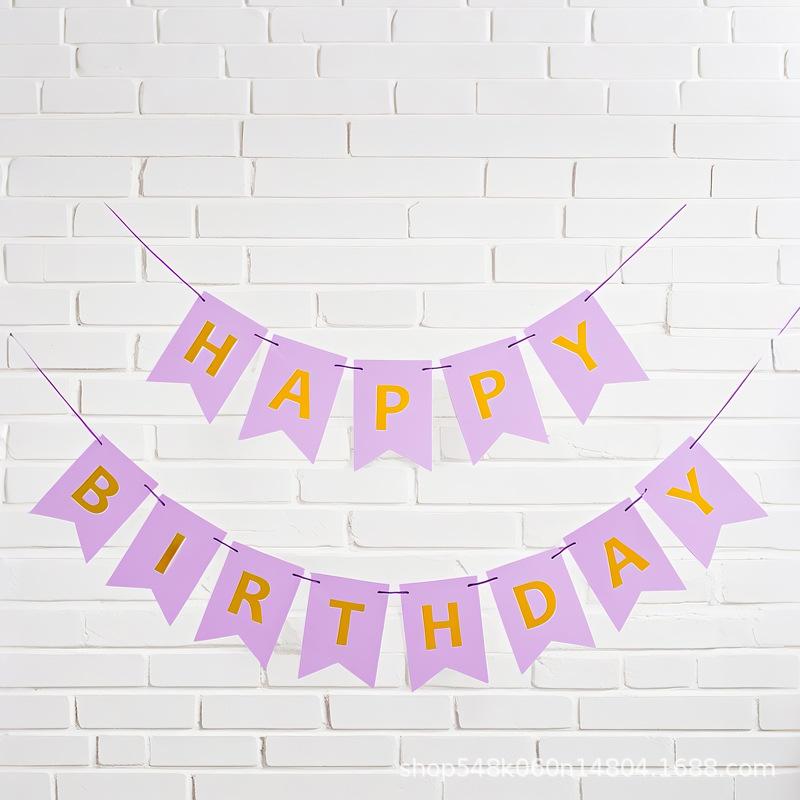 New Hot Goldfish Tail Hot Stamping Happy Birthday Banner Party Decoration Happy Birthday Banner Gifts