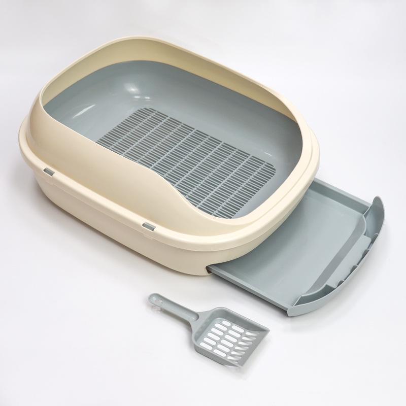 Pine Wood Double Layer Cat Litter Box: Large, Anti-Splash Cat Toilet & Sand Basin