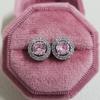 Elegant Light Luxury Pink Zircon Earrings for Women High-End Temperament Trendy Zircon Accessory