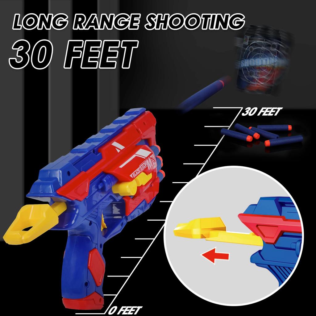 Soft Kids Bullet Toy Gun Dart Blaster 6-Dart Storage Backup  Outdoor Shooting Game Toys Toy Foam Blaster Xmas Birthday Gifts