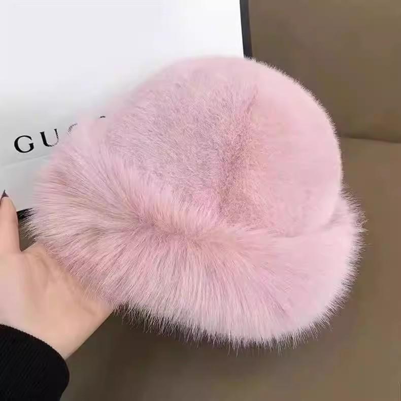 Women Autumn Winter Faux Fur Hat Sweet And Lovely Warm Hats Girls Outdoor Quality Faux Mink Fur Caps