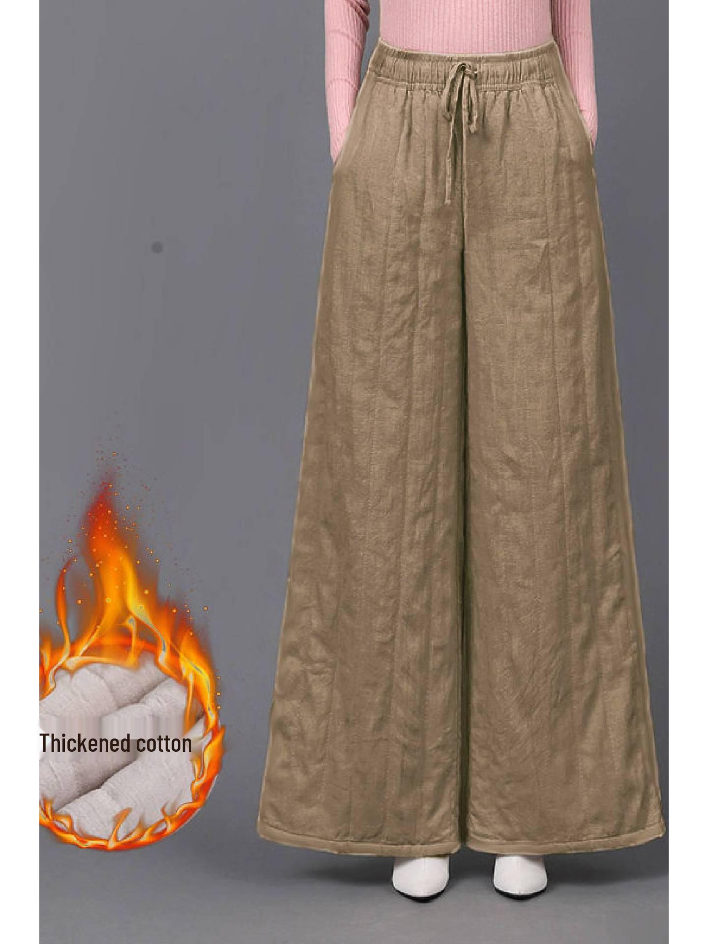 2025 Winter Plus Size Women s Versatile Slimming Warm Cotton Pants XL