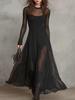 European and American women's clothing new sexy and elegant mesh stitching mesh piece dress
