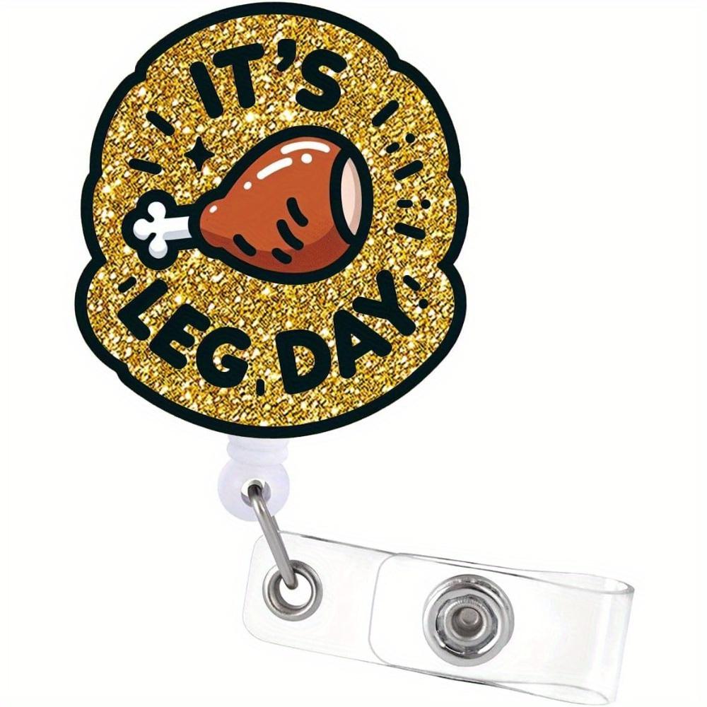 

Thanksgiving Turkey Leg Badge Reel. Cute retractable ID clip for nurses, doctors, teachers & students. прозрачный