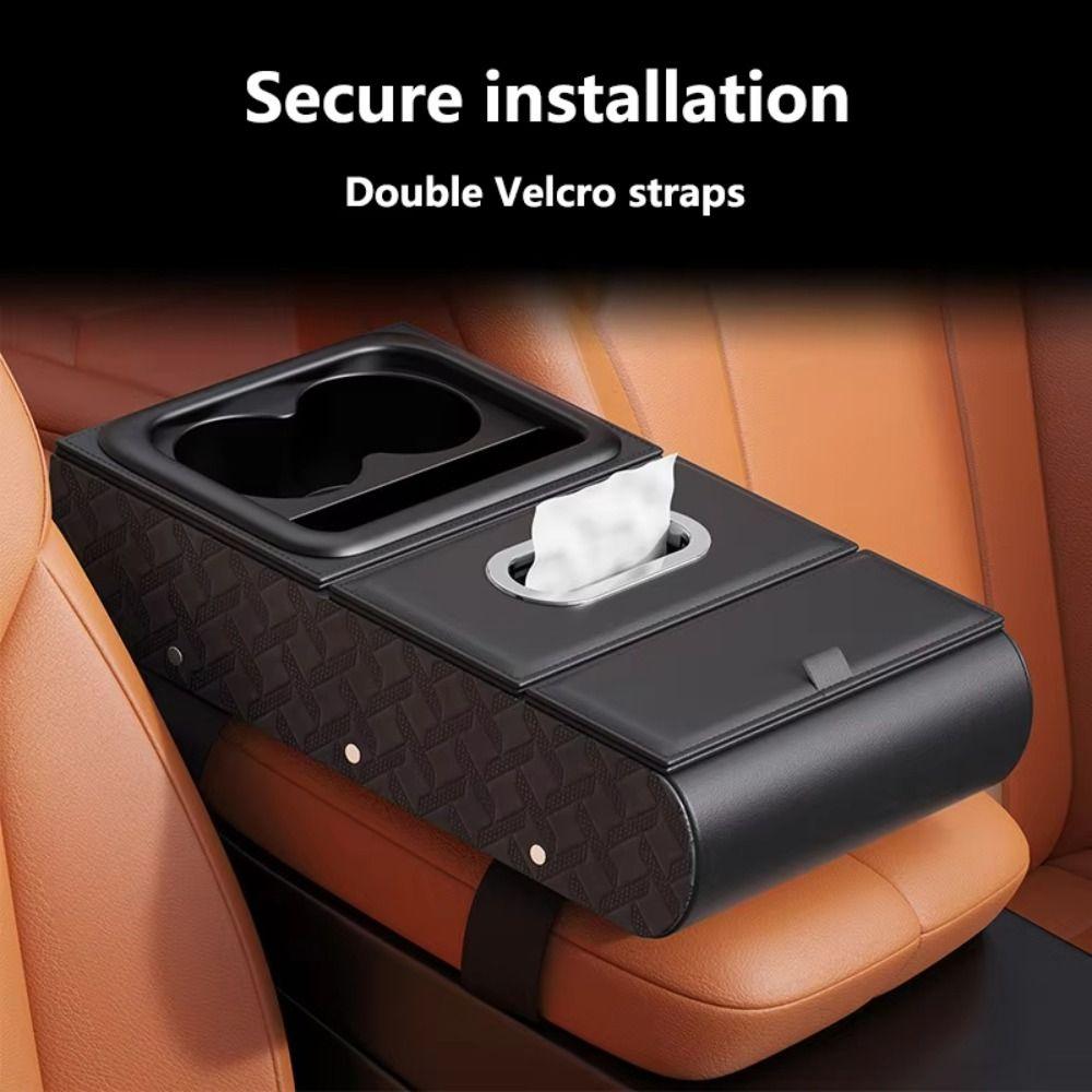 PU Leather Armrest Heightening Pad Multifunctional Car Armrest Cushion Car Accessories