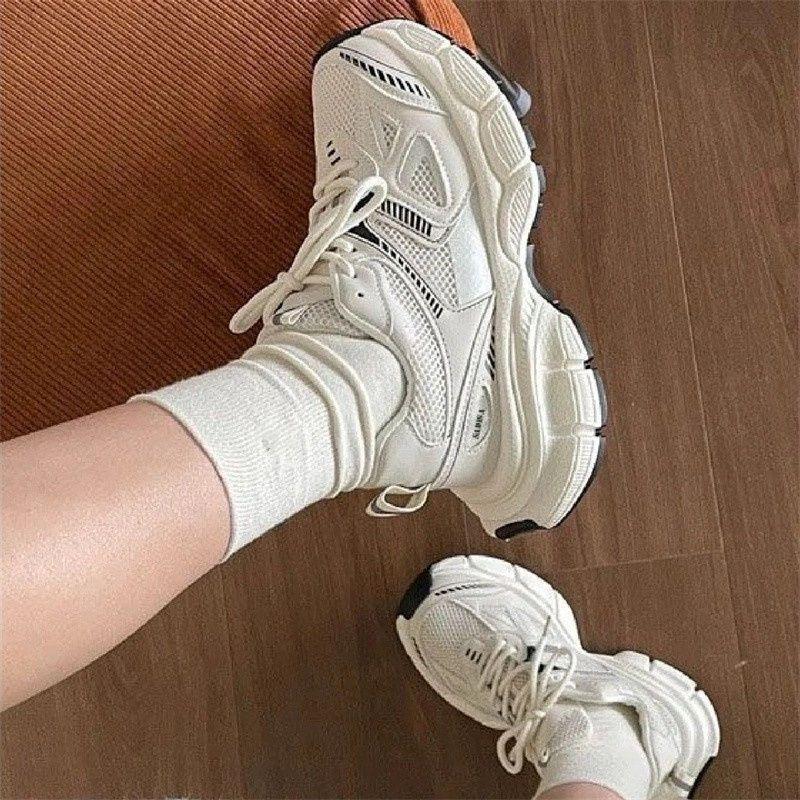 Daddy shoes women's new summer versatile feet small silver platform super soft fashion trend sneakers