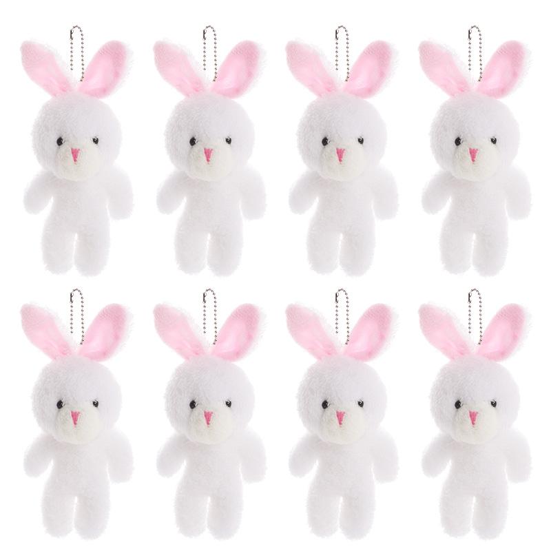 

1/3/5 шт. Плюшевые игрушки в виде пасхального кролика, куклы, брелоки-подвески, наполнители для пасхальной корзины, подарки для гостей, сувениры для детской вечеринки по случаю дня рождения 1Pcs белый