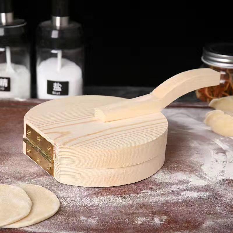 Solid Wood Dough Press Tool Quick Easy Dumpling Skin Presser Home Dumpling Wrapper Skin Making Mold Kitchen Pastry Baking Tools