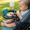 Lightweight Plastic Food Tray For Strollers Easy Setups Quick Cleaning Universal Pram Tray with Cup Phone Holder