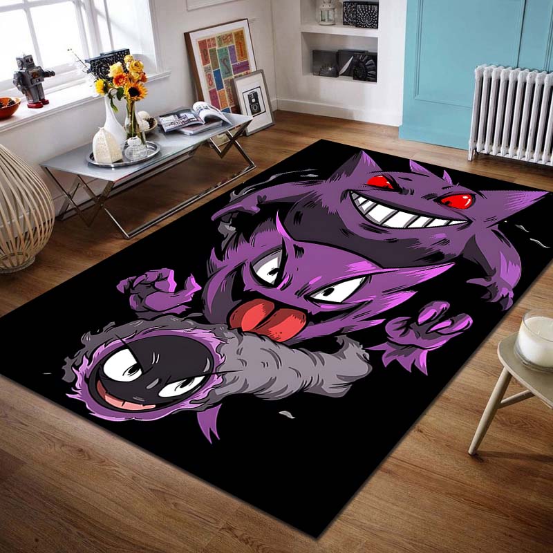 1ks Pokémon Gengar Potisk Kreslený Koberec Rohožka do Domu Obývacího Pokojíku Ložnice Pohovka Předsíň Dekorace Protiskluzová Podložka na Podlahu Kobereček do Dětského Koutku