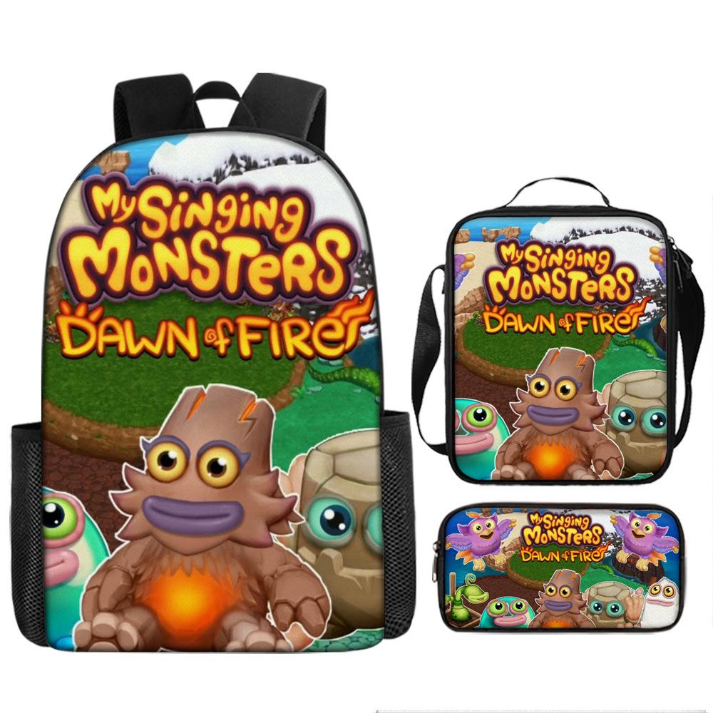 Monster music cartoon animation primary school third or fourth grade light burden reduction primary and secondary school students storage bag