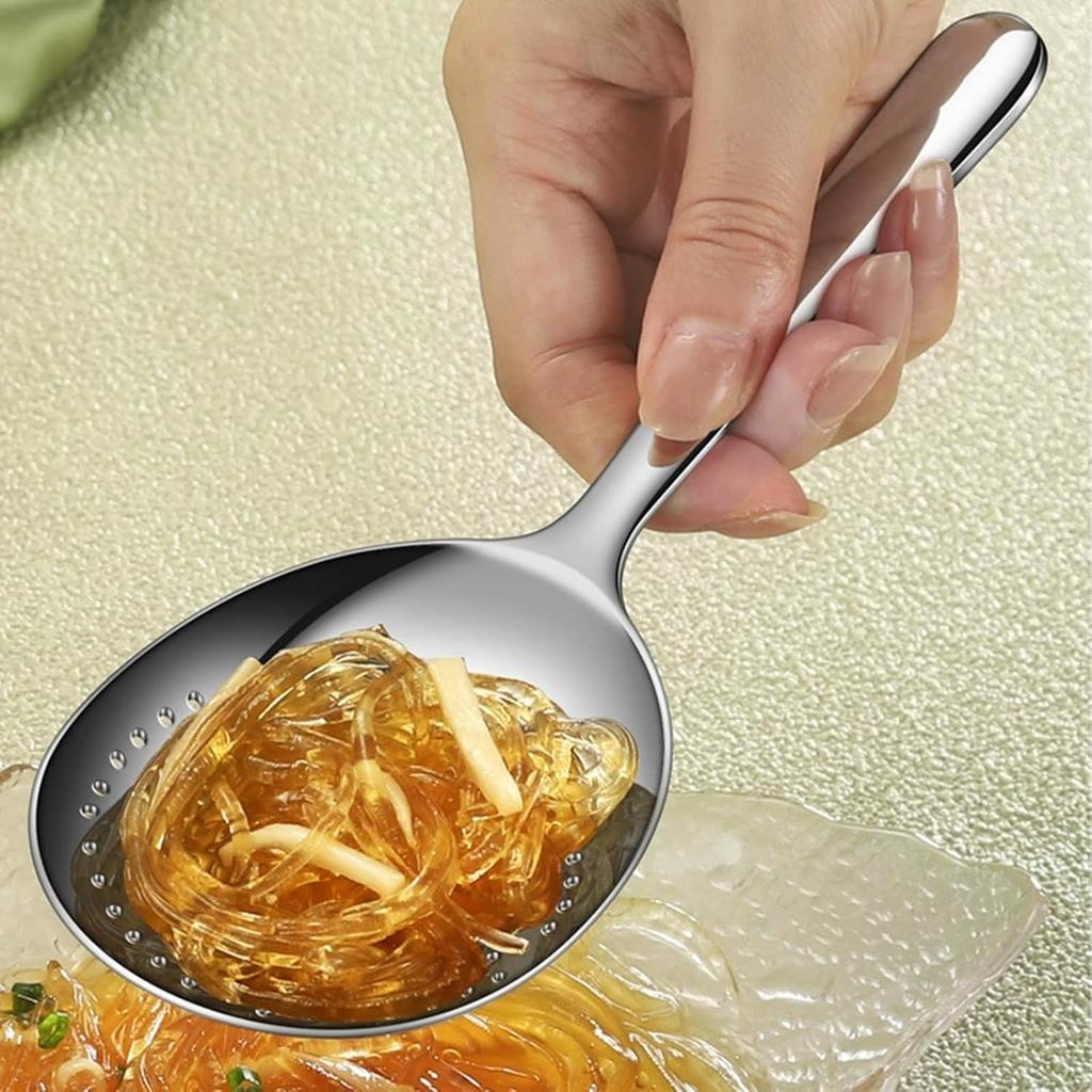 Stainless Steel Perforated and Regular Set Slotted and Serving Spoon for Buffet Set Large Serving Spoon Utensils Extra-Wide Head