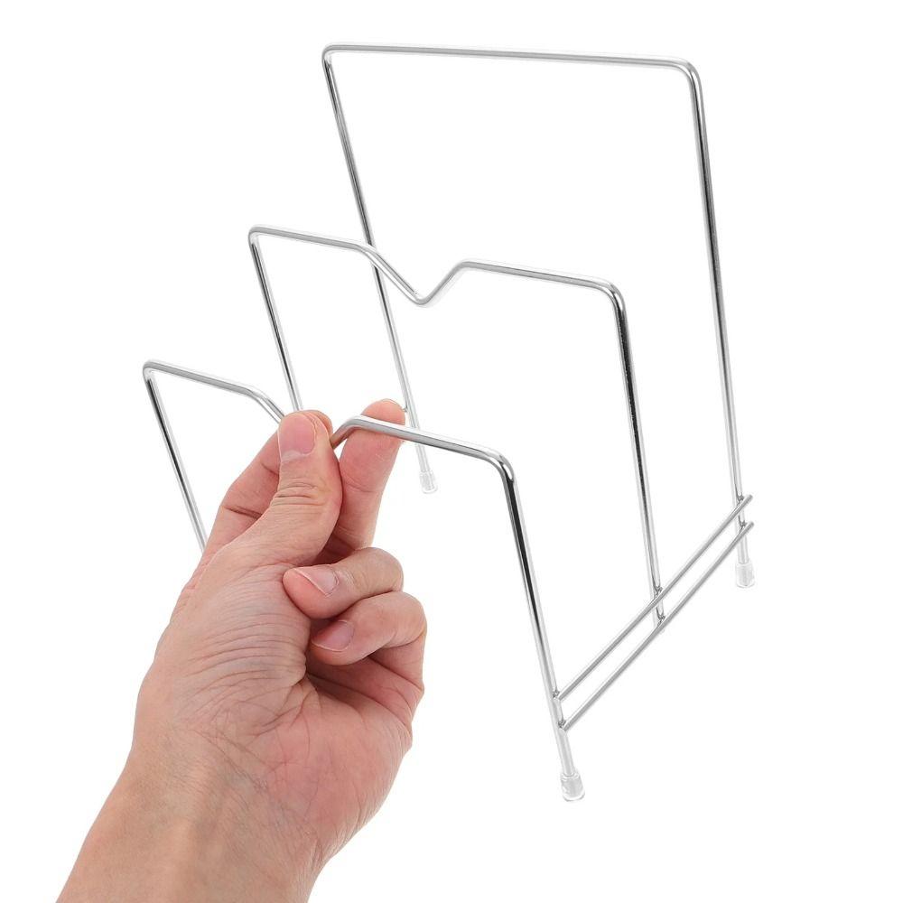 Portable Stainless Steel Cutting Board Holder Multi-layer Space Saving Pot Lid Stand Rustproof Kitchen Storage Rack