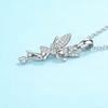 S925 Sterling Silver Angel Pendant Necklace for Women - Light Luxury Clavicle Chain with Versatile Elf Design
