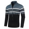 Men's Korean Style Slim-Fit Jacquard Knit Cardigan with Stand Collar