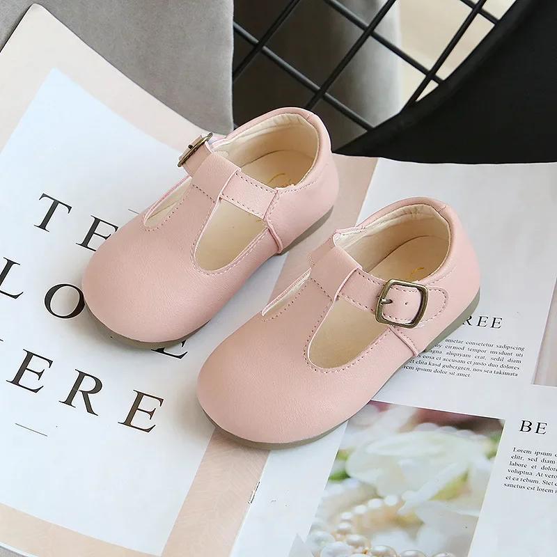 

0-6 Years Toddler Girl Shoes Spring Autumn Kids Flats For Girl Soft PU Leather Shoes School Children T-strap Casual Oxfords 25