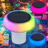 Pool Chlorine Floater with Solar Light 6 Lighting Modes IP68 waterproof 2H 4H 6H timing Anti Sinking Mushroom Floating