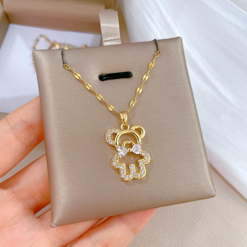 Micro-Setting Temperament Light Luxury Full Of Diamonds Real Gold Exquisite Micro-Setting Necklace Women'S Fashion Trend Collarbone Chain