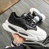 Internet celebrity popular men's shoes spring and autumn thick soles new versatile sports leisure running heightening teenager leather dad shoes