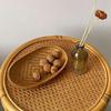 Oval Shape Rattan Storage Basket Wicker Material Fruit Display Basket  Kitchen Use