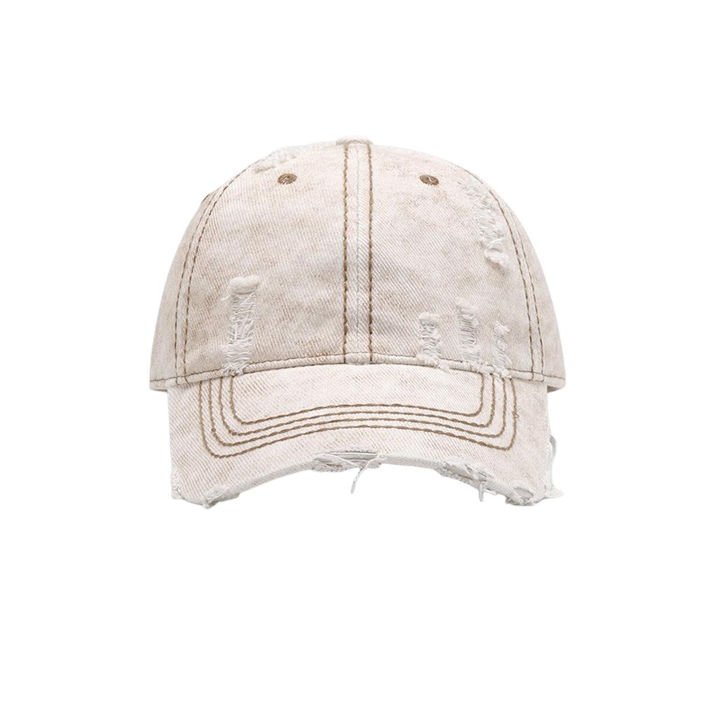 

Women Face Slimming Washed Denim Baseball Cap Distressed Ripped Vintage Adjustable Daily Casual Sun Hat 54-59 хаки