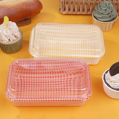 10 Pezzi Scatola Rettangolare in Plastica Monouso a Quadretti con Coperchio Confezione per Torte alla Panna Scatola per Confezionamento Picnic Bento Sushi Contenitori per Pane