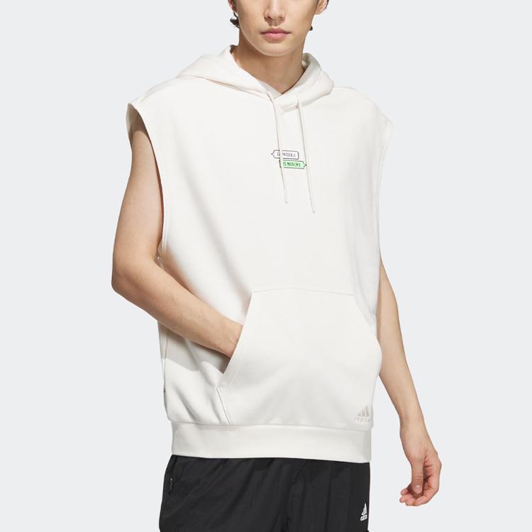 Adidas X Seebin SS23 Graphic Hoodie With Embroidered Letter Details Men Hoodie Pink White IA8165