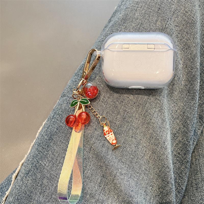 Cute cherry for AirPods 1 /1 generation Pro earphone case 1st generation earphone case transparent soft case female fresh