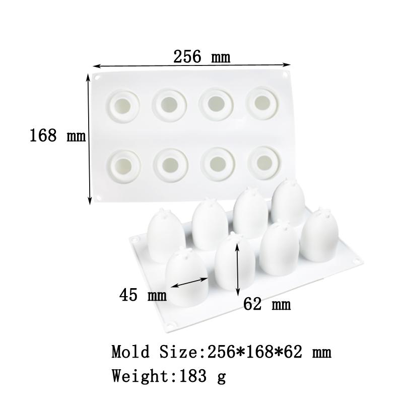 3D Osterei Form 8-Kammer Silikon Kuchenform Schokolade Cupcake Form Franzöisches Dessert Trüffel Mousse Dekoration DIY Werkzeug