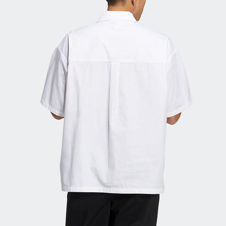 Adidas Originals Trefoil Speed Ss Embroidered Smiley Pattern Solid Short Sleeve Shirt Unisex Tops White HU1236