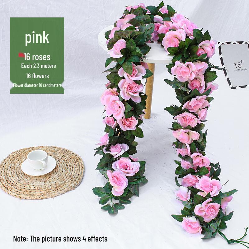 Artificial Rose Vine Garland for Air Conditioning Pipe Decoration