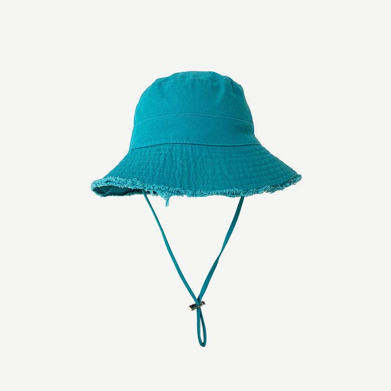 Japanese Style Raw Edge Bucket Hat Women Foldable Vintage Sun Hat UPF 50+ for Autumn Outdoor Travel Minimalist Breathable