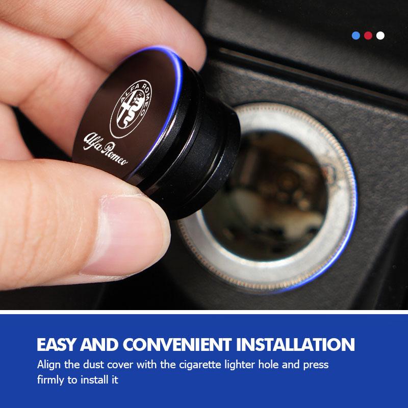 Car Stickers For Alfa Romeo Aluminum Car Cigarette Lighter Dust Cap Cover Auto Interior Accessories For Alfa Romeo 159 Giulietta
