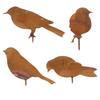 Rustic Metal Bird Silhouette Set: 4-Piece Outdoor Garden Courtyard Decoration