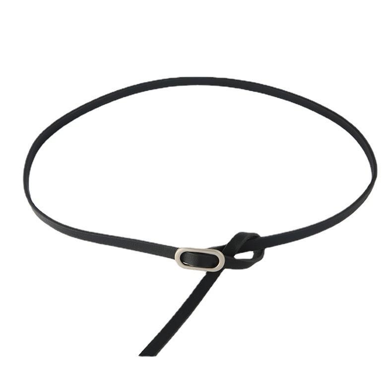 Minimalist Faux Leather Belt For Women And Men With Round Alloy Buckle For Casual Wear