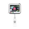 1Pcs Cartoon Medical Retractable Badge Reel 360 Rotating Acrylic Shaker ID Holder for Nurses Daily Work Use